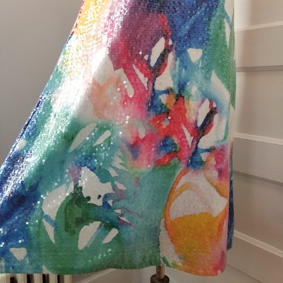 Julia Jordan Floral Sequin Dress, Size 6 - Picture 9 of 11